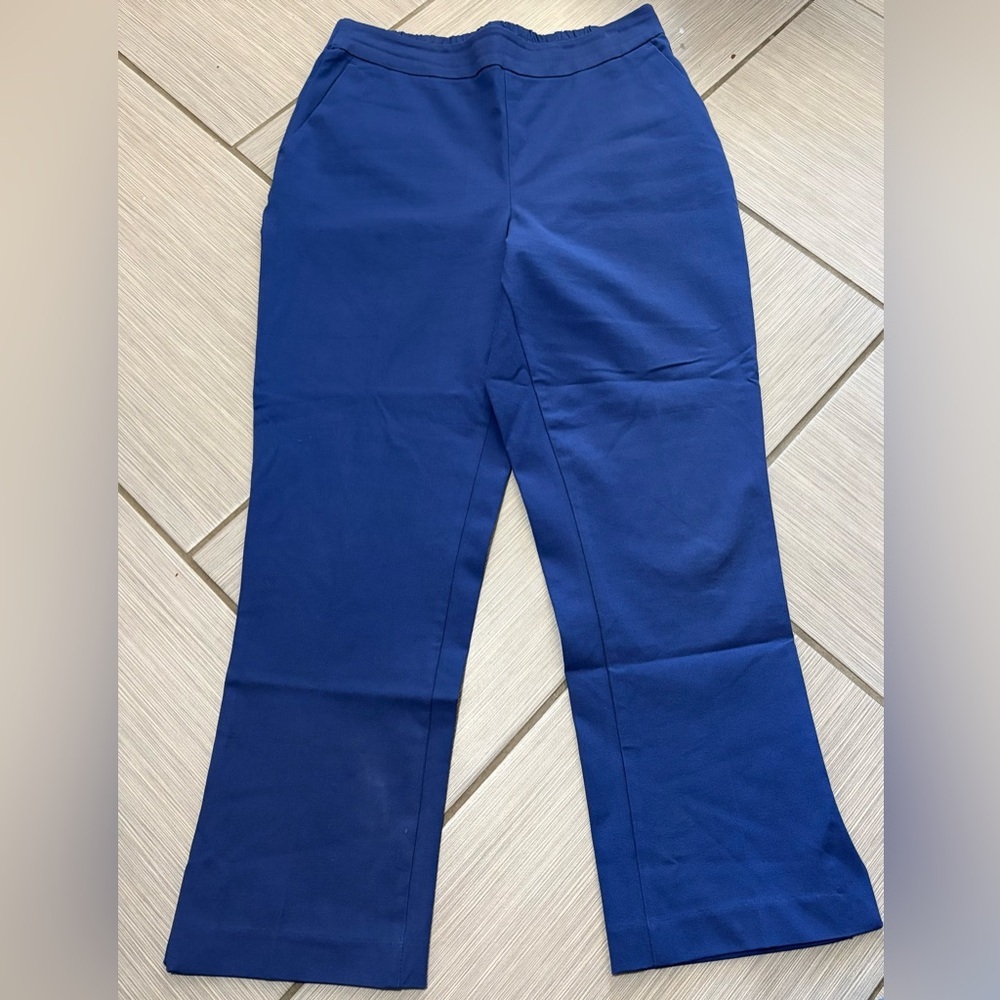 Isaac Mizrahi Bright Blue Flared Stretch Pull-On Trousers